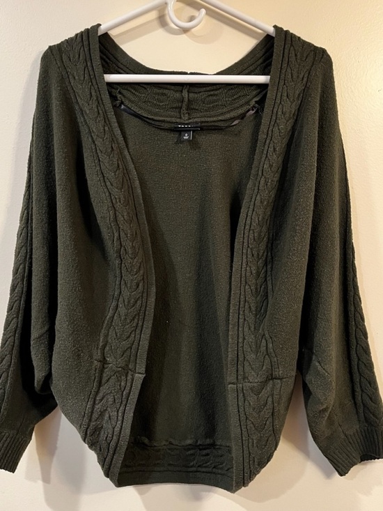 torrid Sweaters - torrid Dark Green Textured Knit Open Front Dolman Sleeve Cardigan - Size 0X